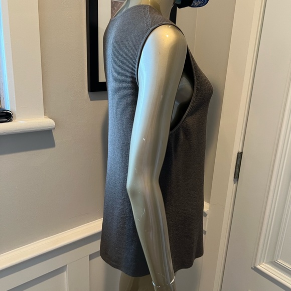 NWOT EILEEN FISHER STONEY MOSS GREY SILK KNIT CAMI TANK TUNIC TOP L - Picture 9 of 9